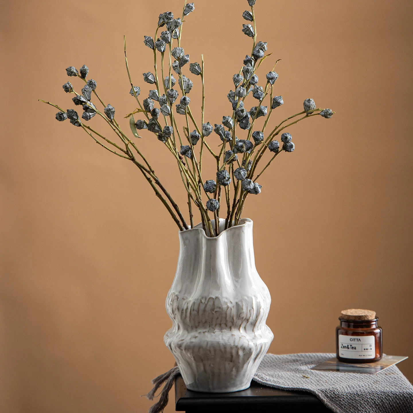 CAPIRON Ceramic Vase Home Decor Aesthetic Pottery Flower Pot Minimalist Handmade Porcelain Rustic Tabletop Ornament Nordic Art