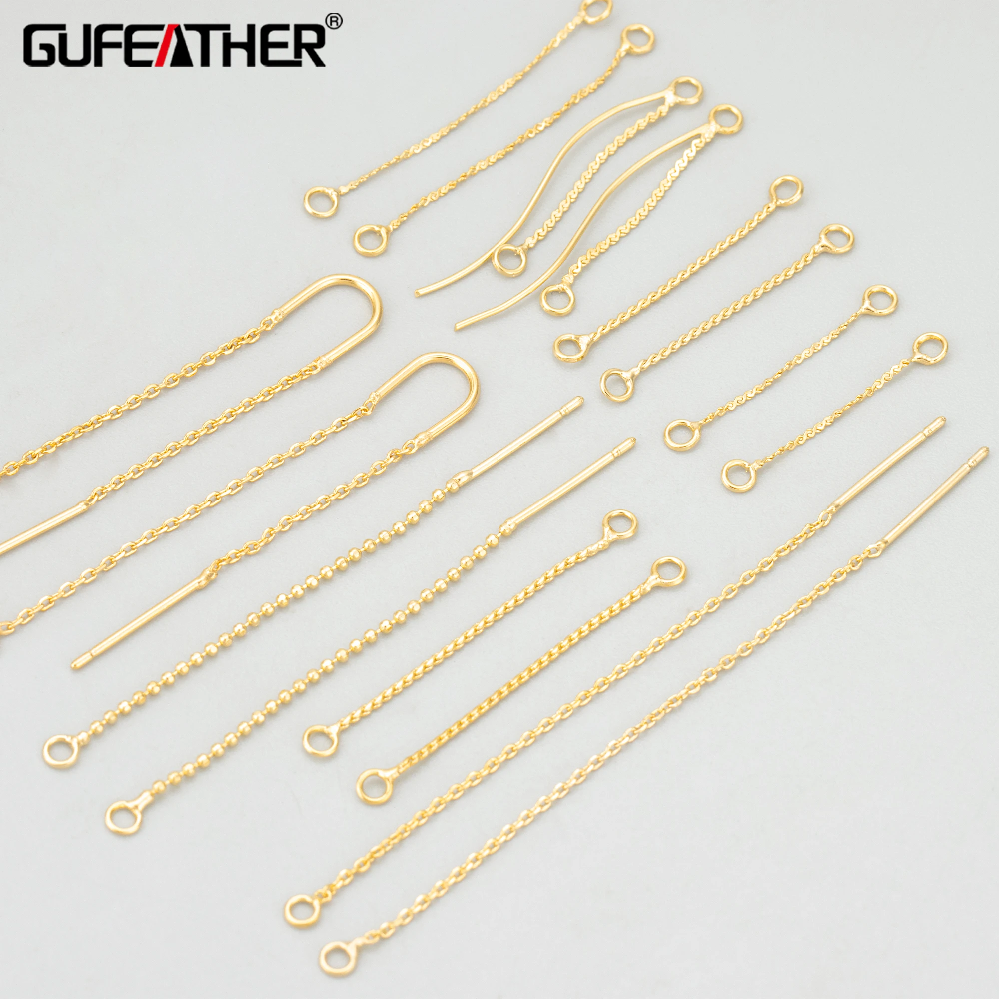 

GUFEATHER, 10 шт./лот, MF66, ювелирные аксессуары, 18-каратное золото с родиевым покрытием, медь, ручная работа, подвески, линия сережек своими руками, изготовление ювелирных изделий