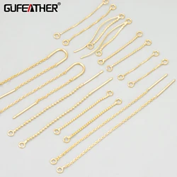 GUFEATHER,10pcs/lot,MF66,jewelry accessories,18k gold rhodium plated,copper,hand made,charms,diy earring line,jewelry making