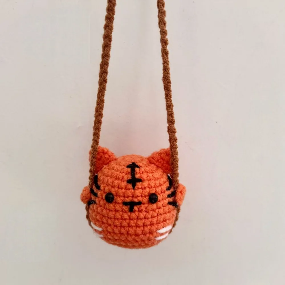 Handmade Mini Knitting Ornament Duck Chick Frog Penguin Knitted Hanging Decor Weaving Cute Animal Car Decoration Birthday Gift