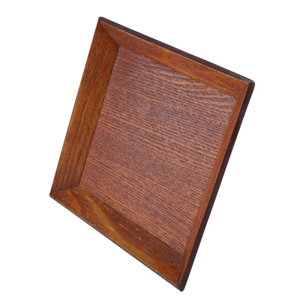 Solid Wood Snack Plate Regular Square Anti-slip Edge Serving Saucer Multiple Size Specifications Smooth Surface Snack Plate