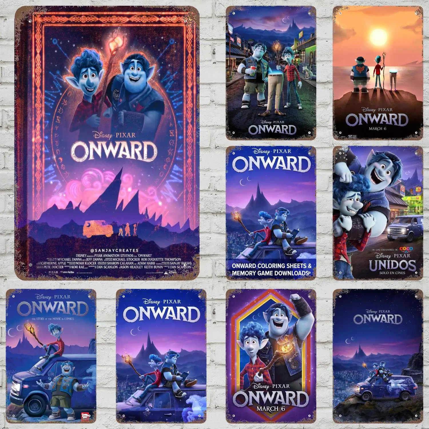 

MINISO Onward Retro Vintage Tin Sign Poster Decorative Plaque Metal Plate Wall Decor