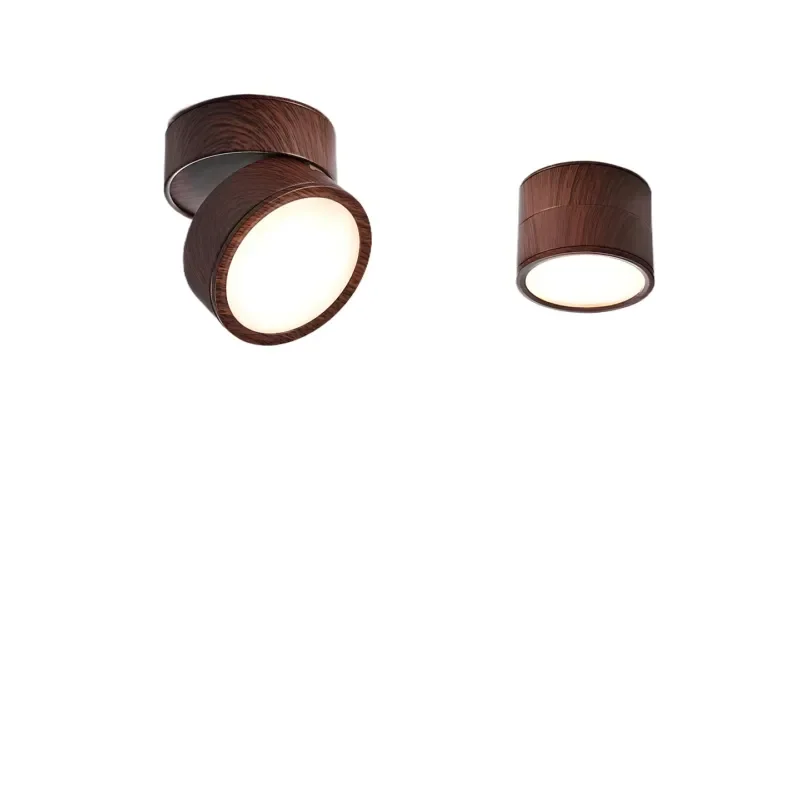 Wood Grain Surface Mounted Downlight LED Ceiling Light Eye Protection For Living Room Study Corridor Entrance Aisle 406L