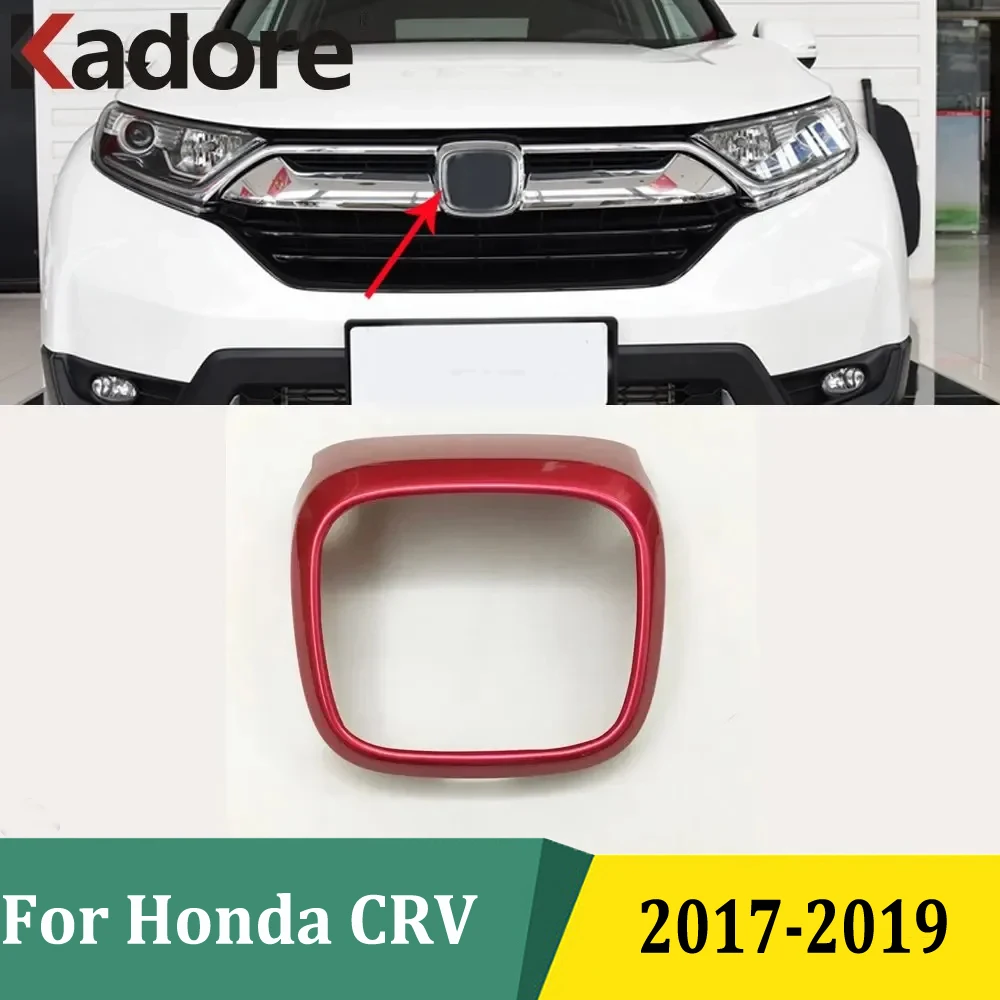 For Honda CRV CR-V 2017 2018 2019 Red Front Grill Logo Cover Trim Frame Decorative Exterior Accessories Car Styling