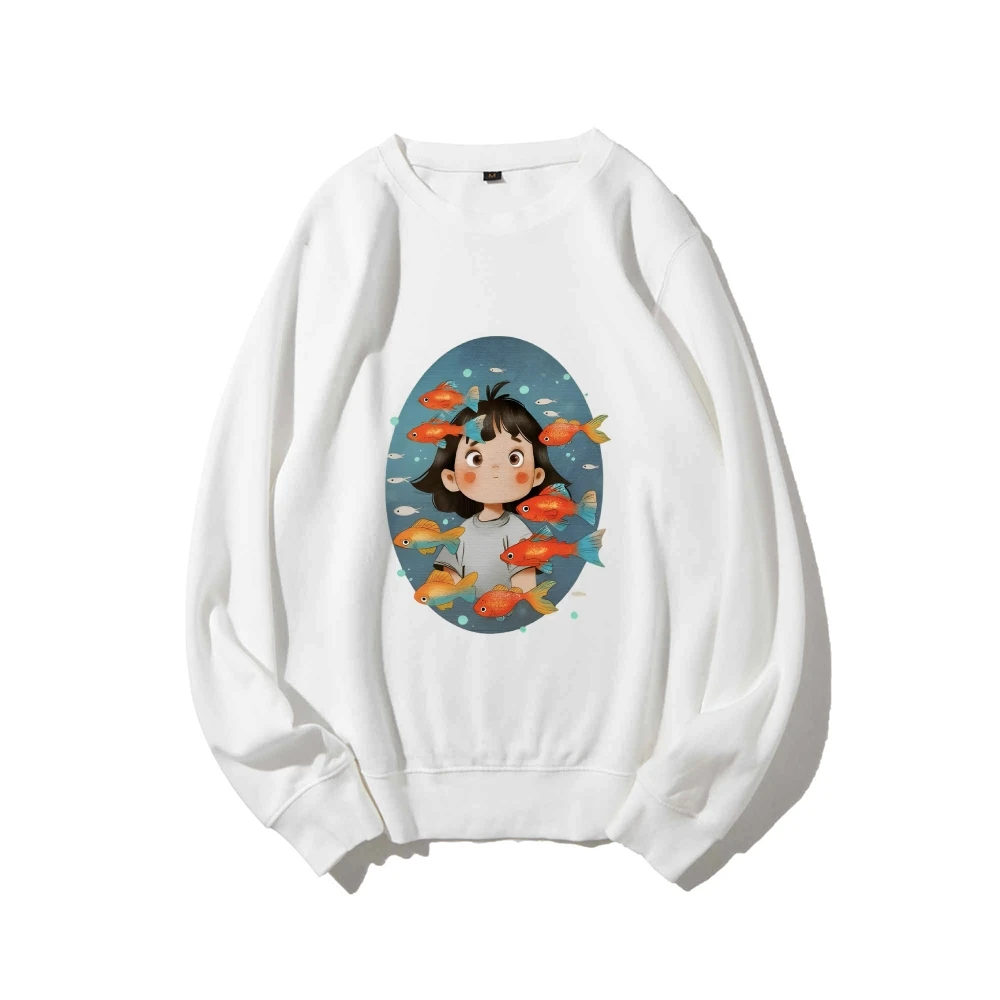 เสื้อสเวตเตอร์คอกลมลําลอง,เสื้อมีฮู้ดสไตล์เกาหลี,เสื้อสเวตเตอร์กราฟิกวาดด้วยมือผู้หญิง,ดีไซน์กระต่าย Y2K,ขนาดใหญ่แสนสบาย,ฤดูใบไม้ร่วง