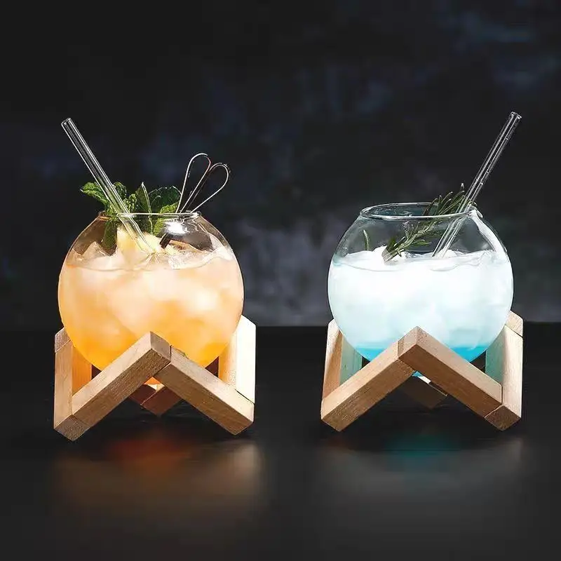Creative Moon Cup Set Cocktail Glass Cups, Round Juice Drinking Glasses, Atmosphere Champagne Wine Glasses, New Year Gift, 475ml