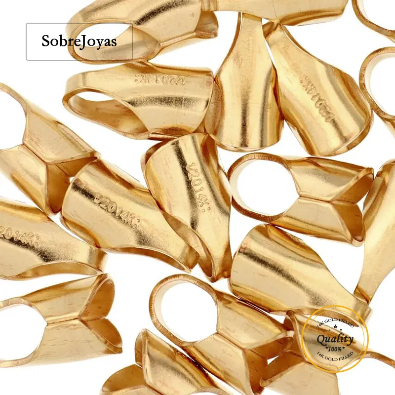 

14K Gold Filled Round Endcap Jewelry Making Supplies DIY Accessories Gold Jewelry Findings ID round Endcap for Wholesale