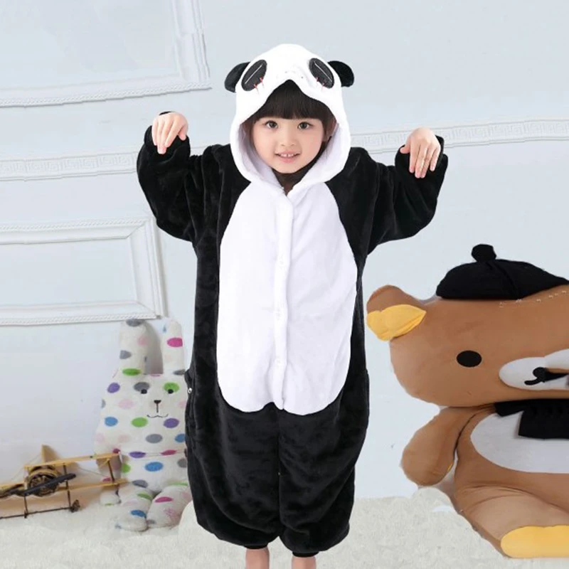 Adult Animal Panda Kids Outwear Children Cospaly Costumes Nightgown Winter Warm Pajamas Sleepwear Girls Boys Jumpsuit Christmas