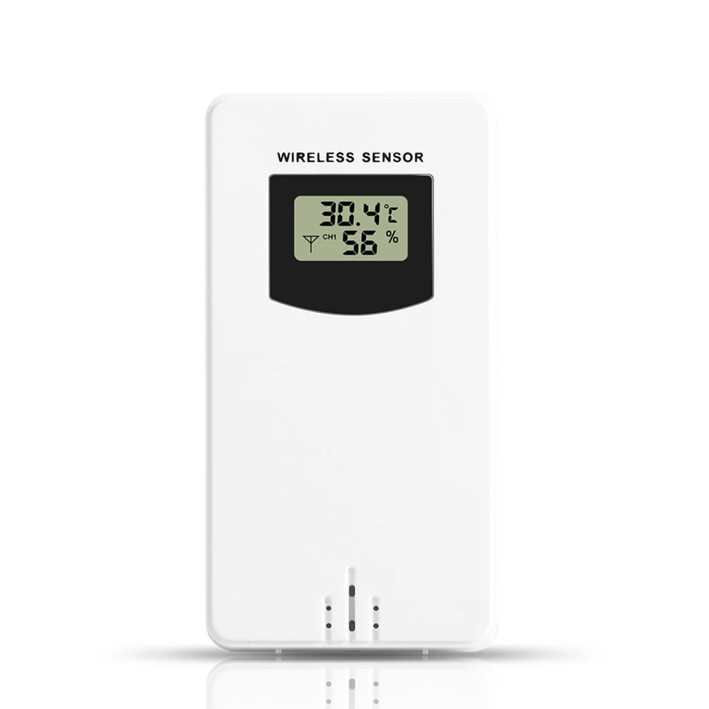 FanJu Weather Station Sensor 1Wireless Thermo Sensor 433 92MHz RF Frequency Long Transmission Range White Plastic