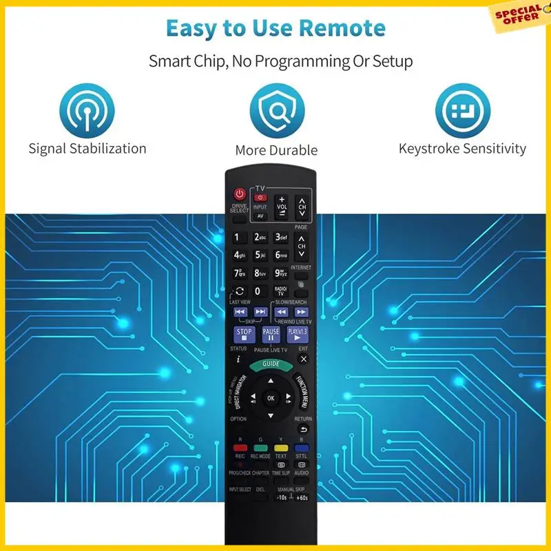 

A25P заменить N2QAYB000755 пульт дистанционного управления для Panasonic DMRBWT720 DMR-BWT730 DMRBWT820 DMR-BWT820GL DMRB-WT835GL прочный легкий вкладыш