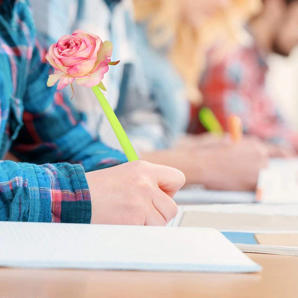 

4 PCS Gel Pen with Flower Design Cute Pens Aesthetic Kawaii for Rose Flowers Ink