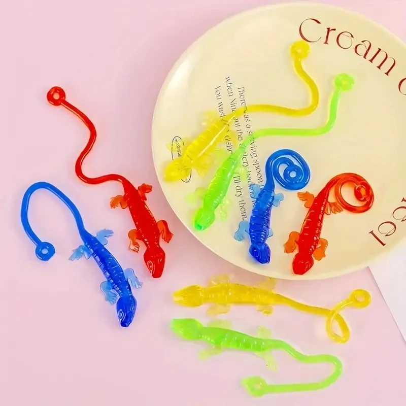 5/10/20 PCS Elastic Reptile Toys Christmas Gifts Sticky Fidget Stuffing Kids Gecko Funny Target Ball