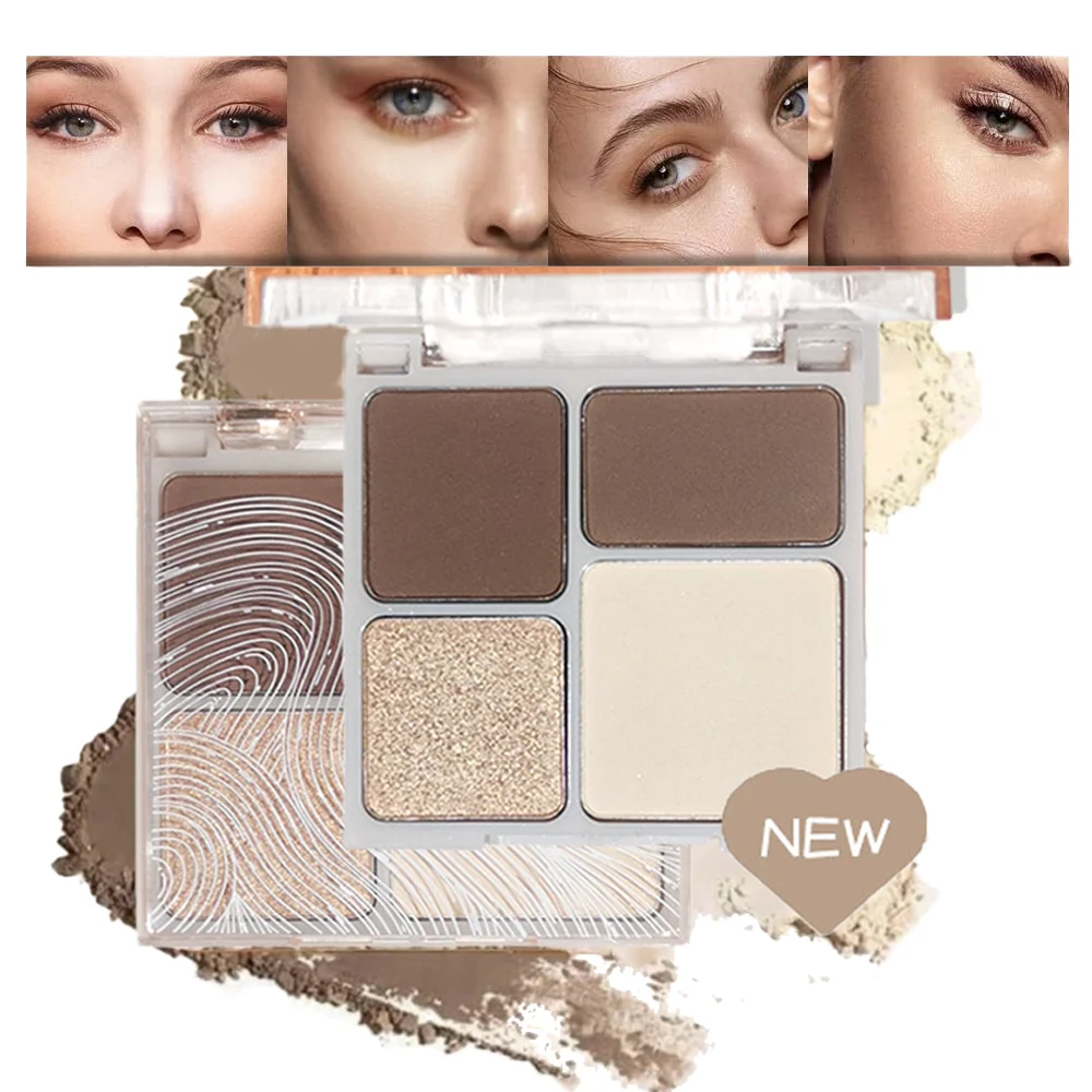 Highlight Contour Palette – 4-Color Glow & Conceal Multi-Look Makeup, Easy-Apply, Long-Lasting Waterproof for Xmas & Winter