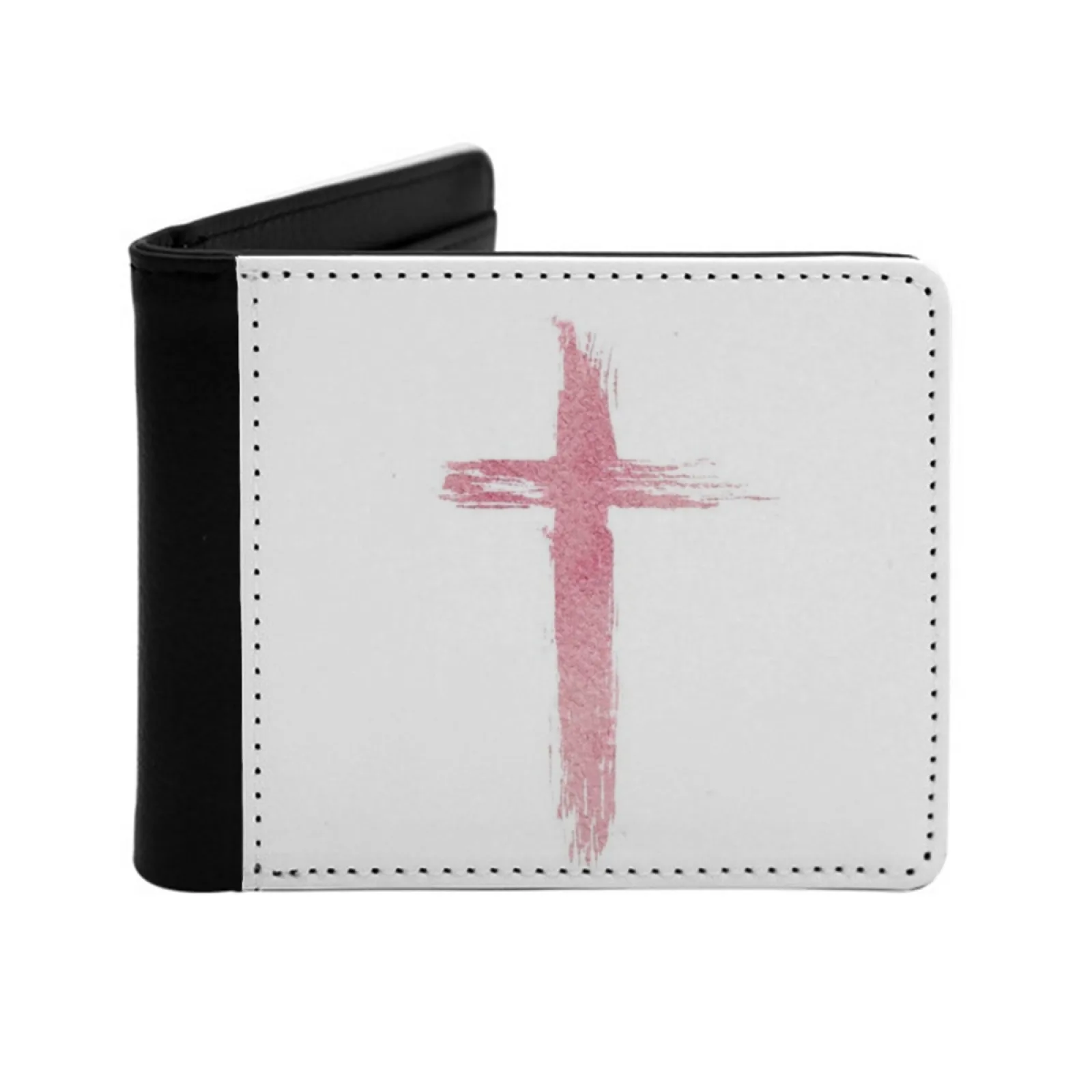 Christian Design Christian Cross Symbol Short Men's Wallet Multifunction Purse Male Pu Leather Wallet Christian Cross Symbol