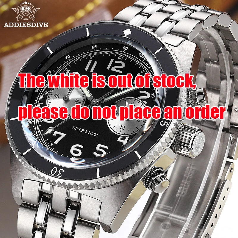 

ADDIESDIVE Waterproof Men's Analog Watches Bubble Mirror Sapphire Quartz Wristwatch Blue Luminous 200m Diver Sport Leisure Watch