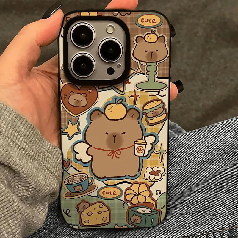 New Miniso Capybara 14pro IPhone 15 Case Cute 12 13 Cartoon Xsmax Anti Slip Xr Silica Gel 11 Ultrathin Soft Shell Girl Gifts