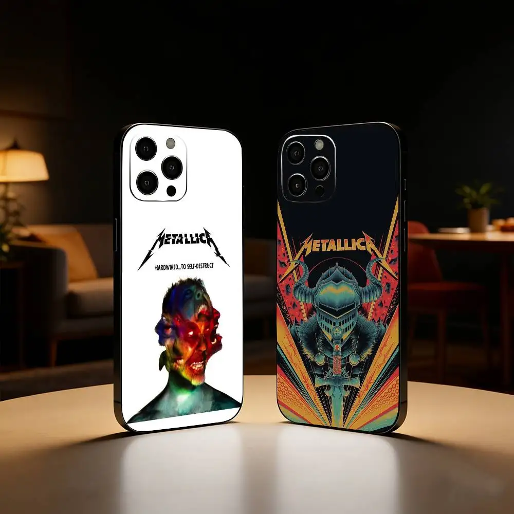 

72 S-Seasons M-Metallica Band Phone Case For iPhone17,16,15,14,13,12 Plus,Max Soft Silicone Black Cover