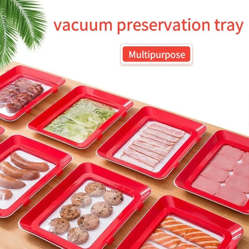 

Food Preservation Tray Seafood Beef Ham Fresh-Keeping Tray Fresh Spacer Organizer Food Container Storage Tray Kitchen Tools