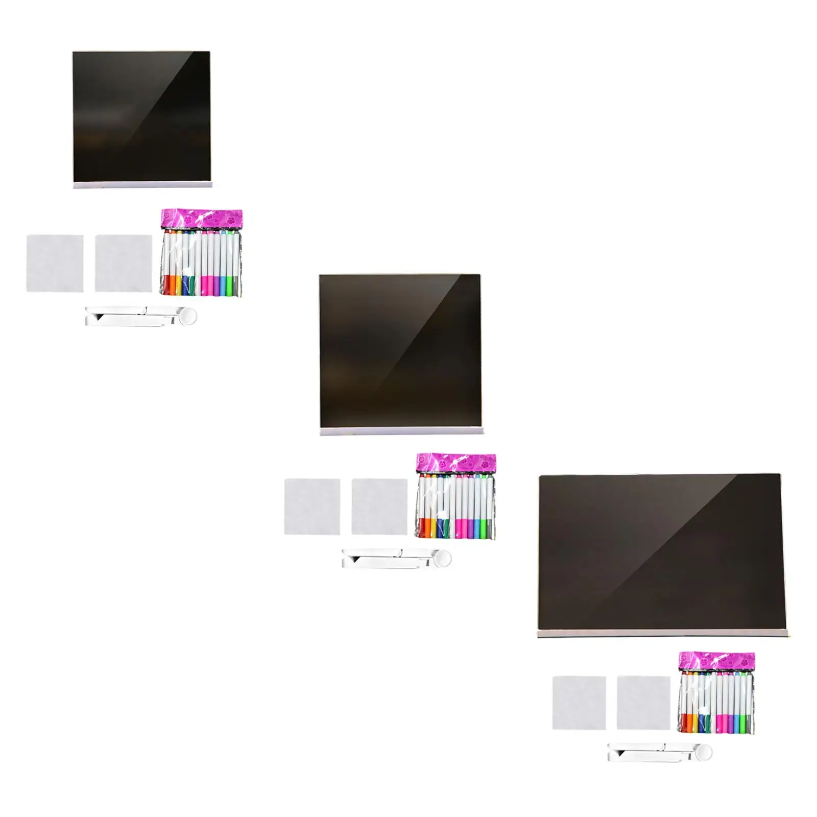 لوح مسح جاف من الأكريليك مع مصباح ليلي خفيف ولوحة رسائل قابلة لإعادة الكتابة مع لوحة ملاحظات ملونة للمدرسة والمكتب المنزلي