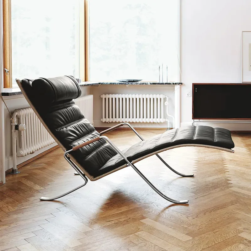 Fk87 grasshopper chair living room balcony office study leisure chair advanced single lunch break leather recliner