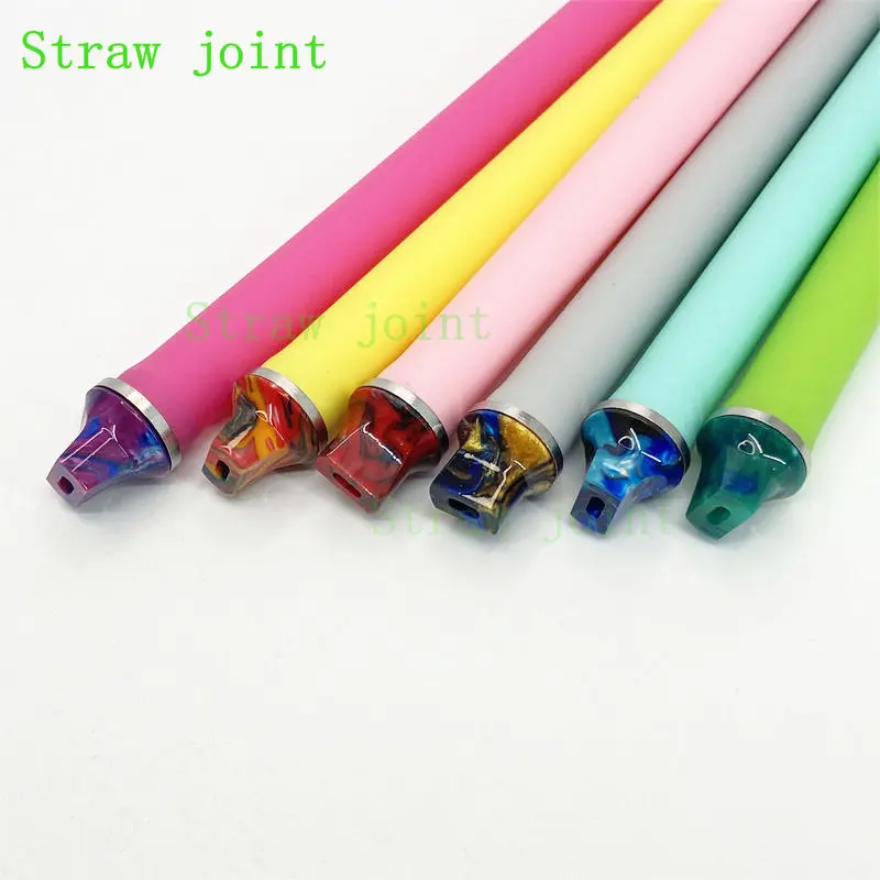 10PCS 810 Random Color Stainless Steel Resin Straw Joint