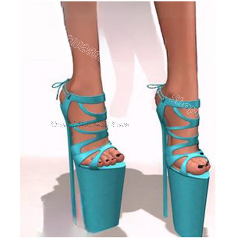 

Green Platform Ankle Strap Sandals Open Toe Solid British Style Party Women Stiletto Heels Summer Shoes 2024 Zapatos Para Mujere