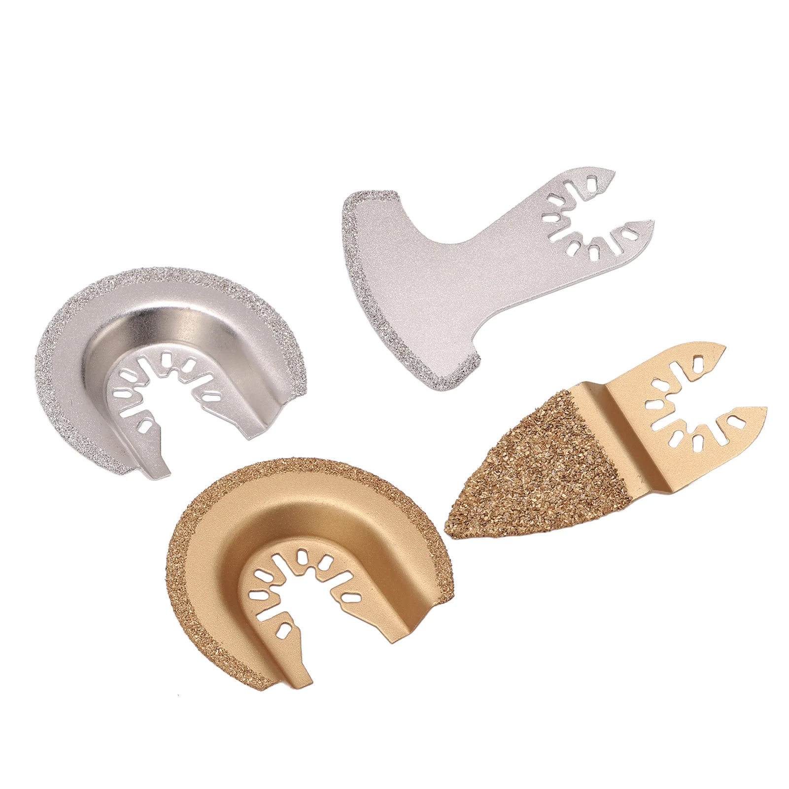 4Pcs Oscillating Saw Blades Multi Tool Segment Blades Grit Semi Circular Saw Blade for Grout Ceramic Tile Masonry Cutting
