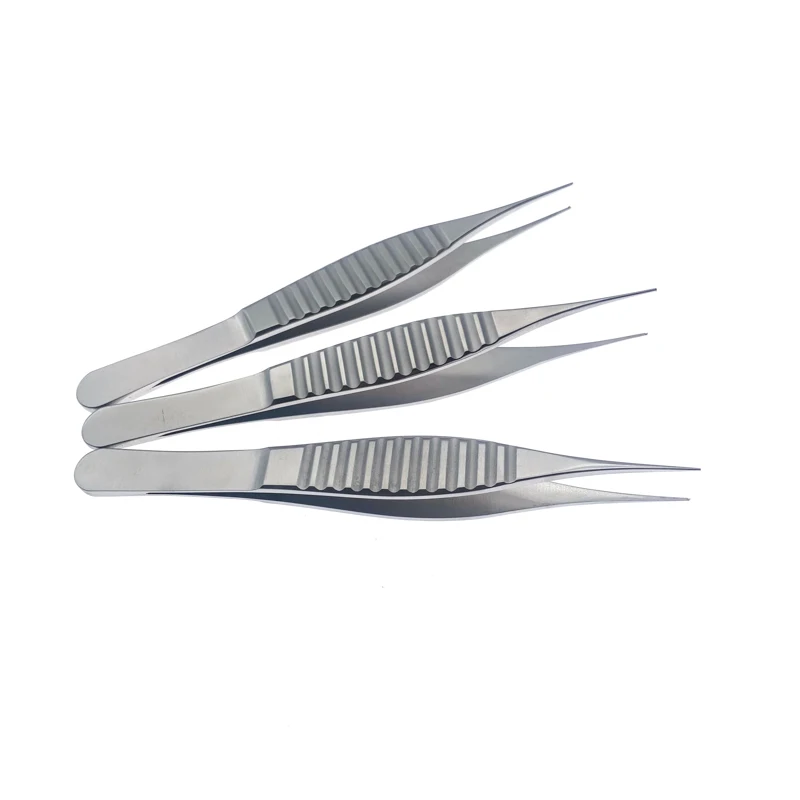 Plastic Forceps Tweezers Straight Teeth 0.4mm/0.6mm/0.8mm Stainless steel Cosmetic Plastic Surgery Instruments