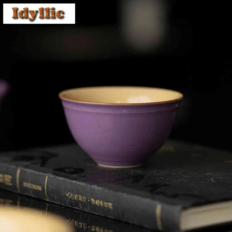 2 قطعة/الوحدة الأرجواني رو فرن فنجان الشاي الإبداعية وعاء الشاي القدح الشاي تذوق كوب شخصي Chazhan ماستر أكواب Teaware اكسسوارات الحرفية 75 مللي #3