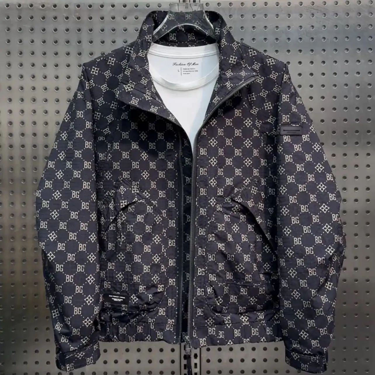 

Повседневное джгут с цифровым принтом и воротником-стойкой, мужское модное брендовое весенне-осеннее новое свободное ветрозащитное пальто свободного покроя