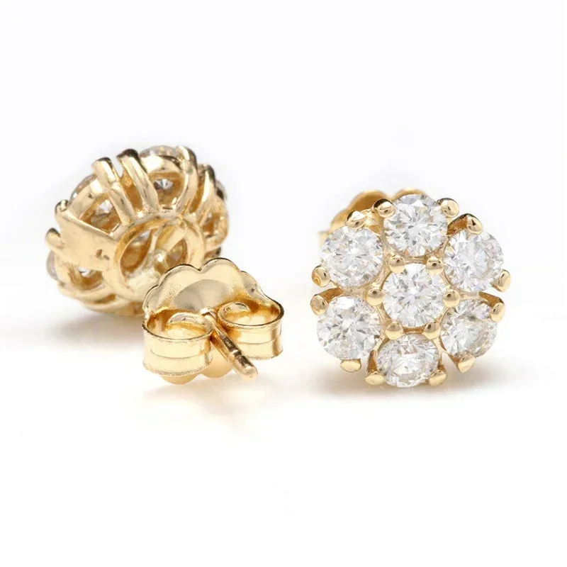 Luxury Gold Color Brilliant Cubic Zirconia Stud Earrings for Women Dainty Small Female Earring Fine Gifts Classic Jewelry