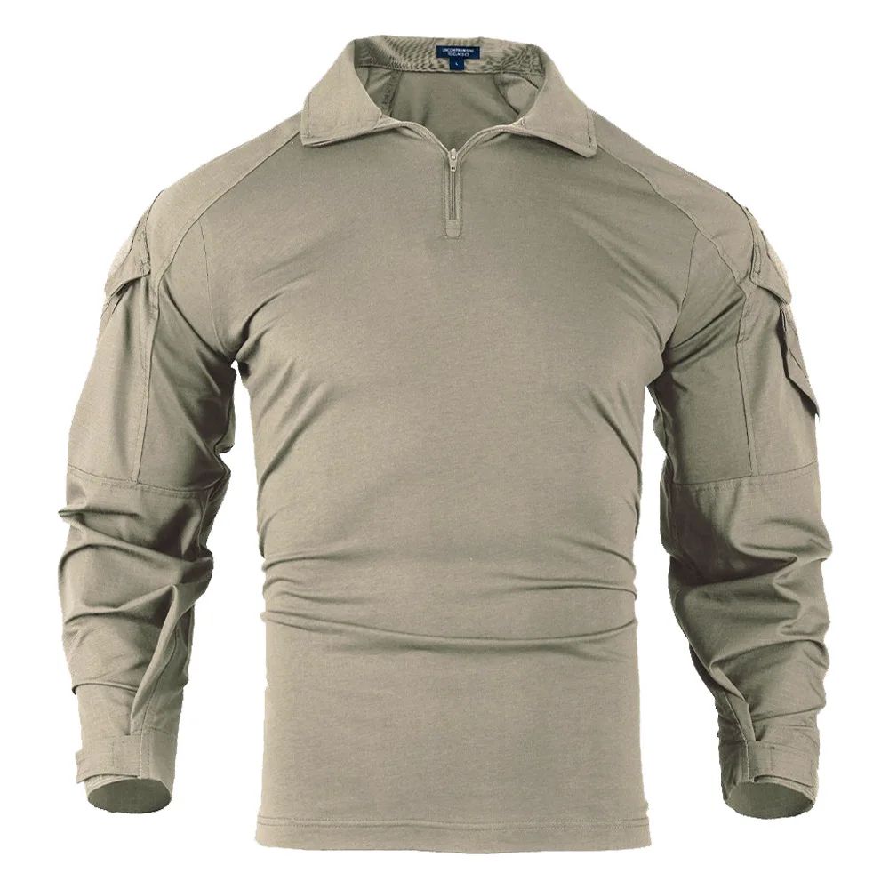 Men's Spring and Autumn Tactical Frog Suit Multifunctional Combat Top, Summer Breathable Fast Drying Casual Sports T-shirt 티셔츠