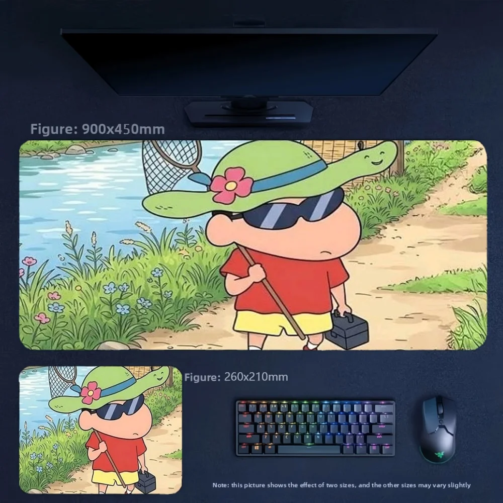 Animation Crayon Shin-chan Leather Non-slip Mouse Pad High Quality Leather Children's Eye Protection Writing Mat Cute Table Mat