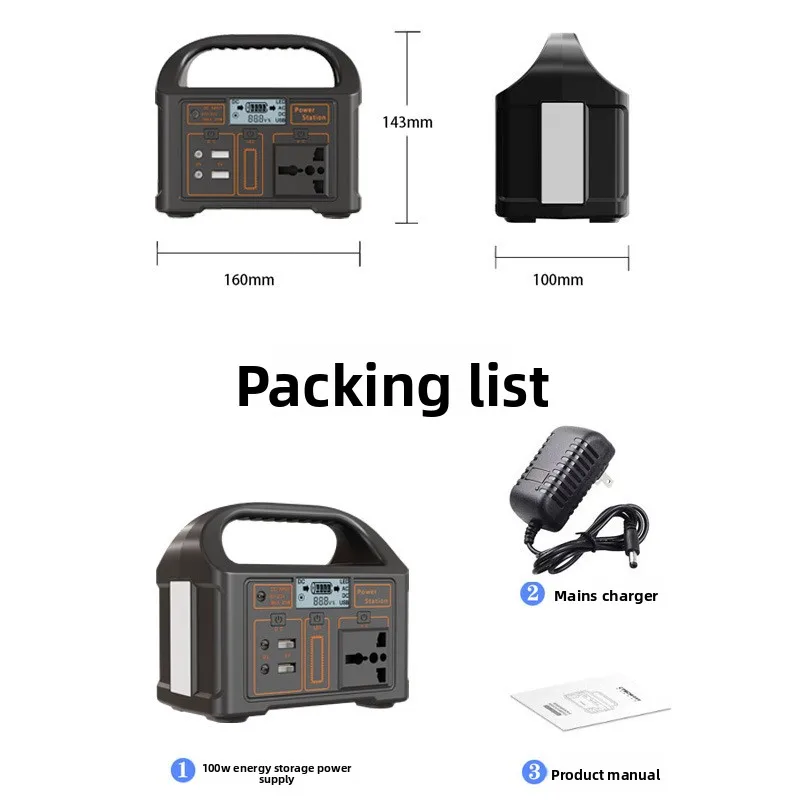100W Super Fast Charge 76.8WH Portable Power Station Mobile  Solar Generator Outdoor  Built-in BMS 220V for Camping