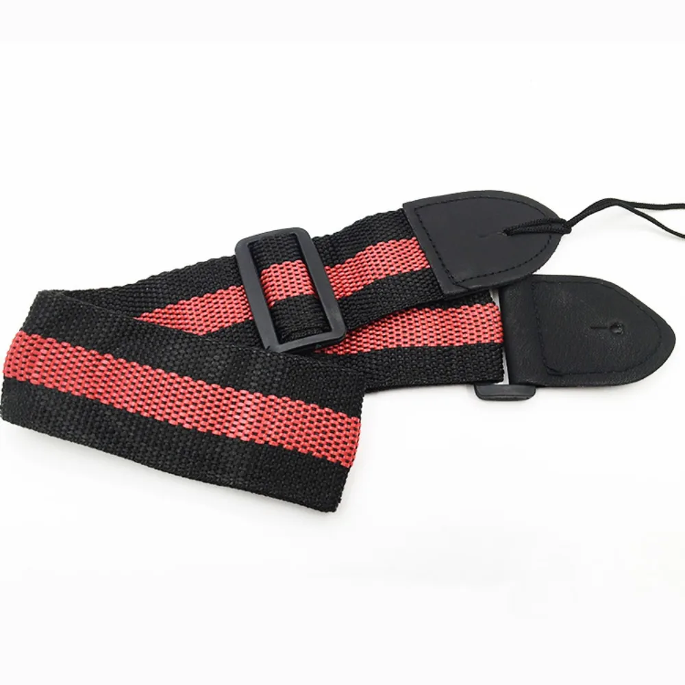 

Полосатый народный ремень для электрогитары, кожаный регулируемый ремень для бас-гитары, гавайской гитары, нейлоновый красочный индивидуальный ремень для гитары, гавайская гитара