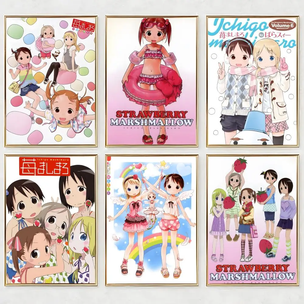 Anime Strawberry Marshmallow Poster HD Waterproof Self-Adhesive Wall Art – Multi-Scene Use, Top Gift Pick