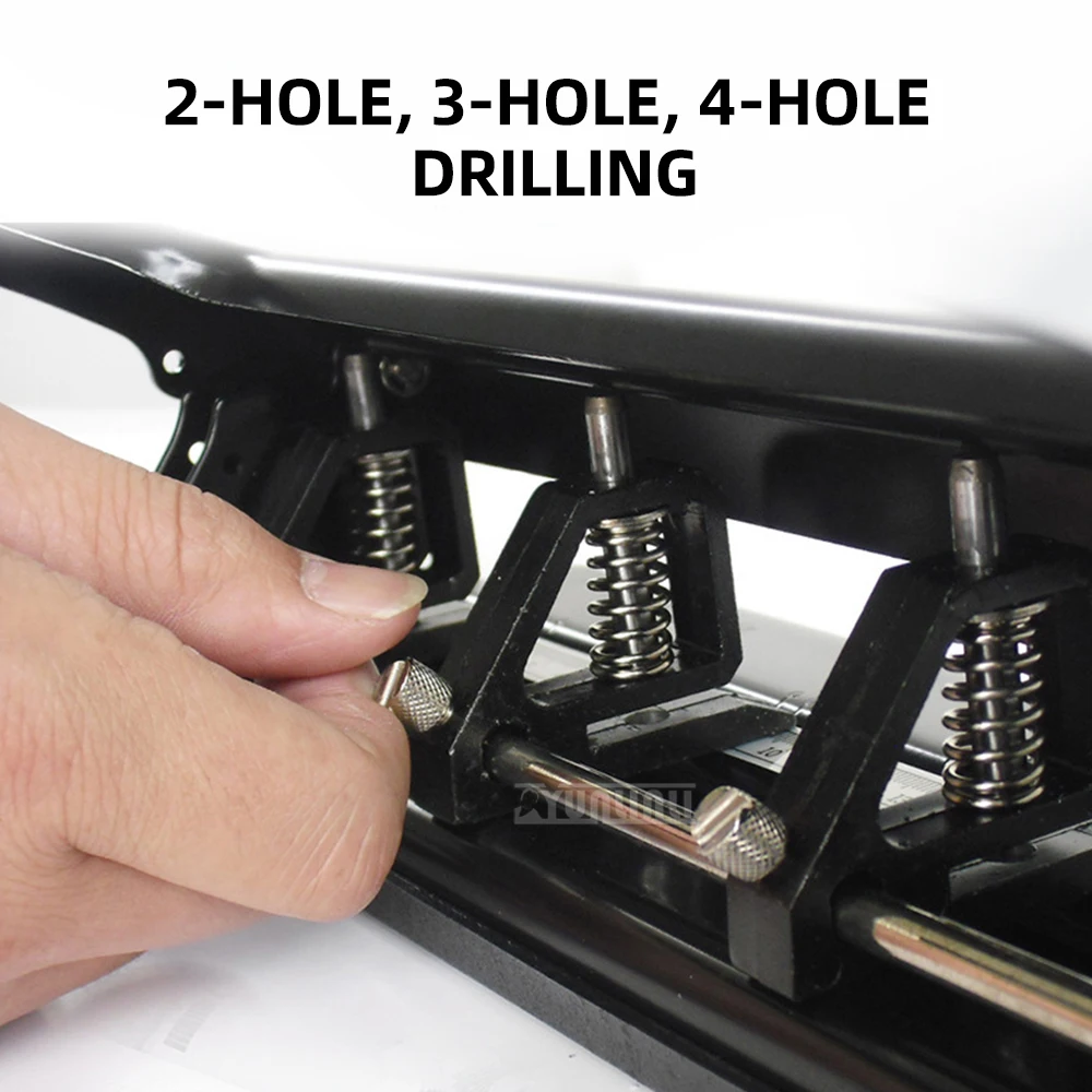 Puncher,  A4 adjustable four-hole puncher, A4 paper four-hole 30-sheet punching machine