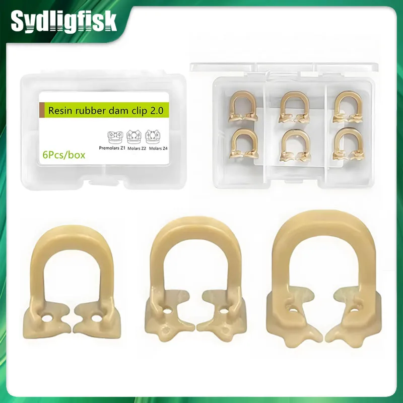 

6Pcs/box Dental Rubber Dam Clamps Barrier Clip Sectional Matrix Band Resin Dam Clamp Molar Premolar Clip Dentistry Material