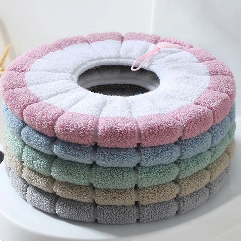 

4 Pcs Pumpkin-type Toilet Pad Winter Seat Cushion Seats Creative Cover Household Home Warmer