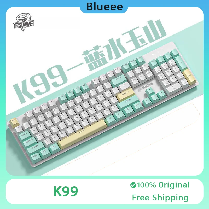 

K99 104Keys Mechanical Keyboard Blue Axis Games Hot Swap RGB Wired External Laptop Esports ABS Keycaps Gaming Keyboard