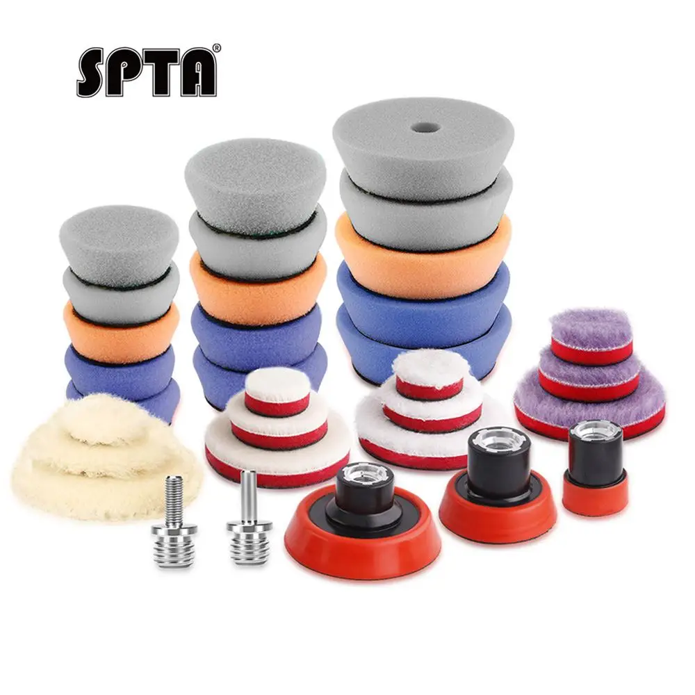 

SPTA 32Pcs New Detailing Polishing Pads Set Preserving Wax Paint Buffing Applicator For Mini Polisher