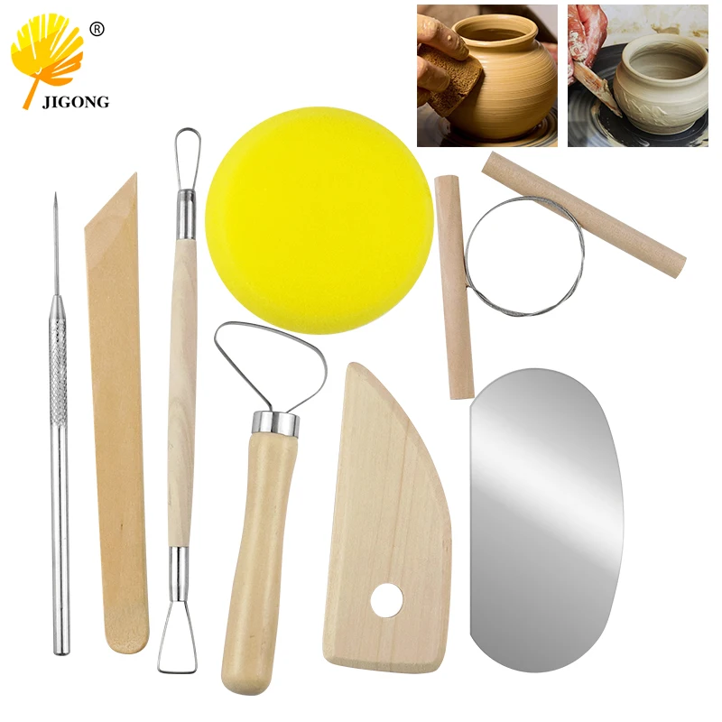 Tonwerkzeug-Set, Holzkeramik, Tonskulptur, Schnitzwerkzeug-Set, 8-teiliges Set für Anfänger zum Selbermachen und Schnitzen von Formen