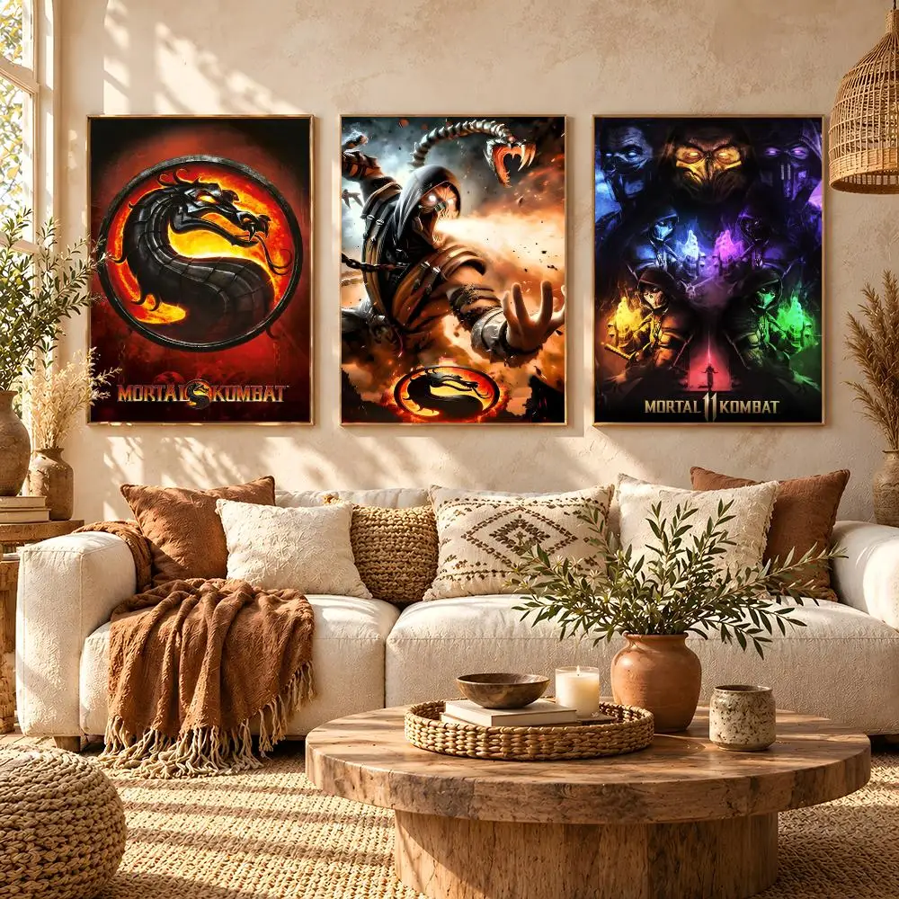 Game M-Mortal Kombat Poster HD Home Wall Stickers House hallway Living Room Bedroom Bar Office Decor Art Prints