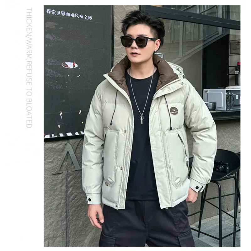 2024 New Winter Men's Down Jacket Fashion Men Down Coat Thick Warm Men Clothing Extended Section Down Jacket Men Warm Parka