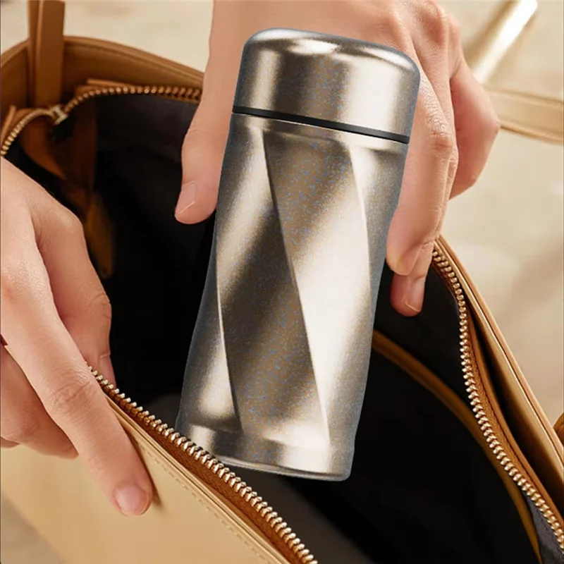 ABLN-Mini Pocket Titanium Mug بهلوان فصل قارورة التيتان كوب زجاجة القهوة قارورة مفرغة كوب