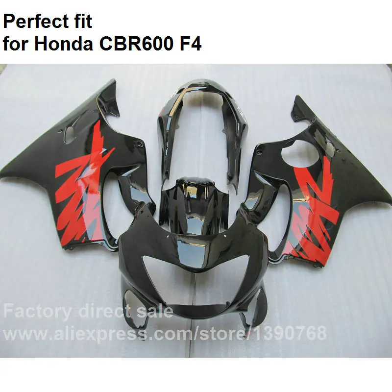 Free custom fairing kit for Honda CBR 600 F4 1999 2000 red black fairings CBR600 F4 99 00 DF58