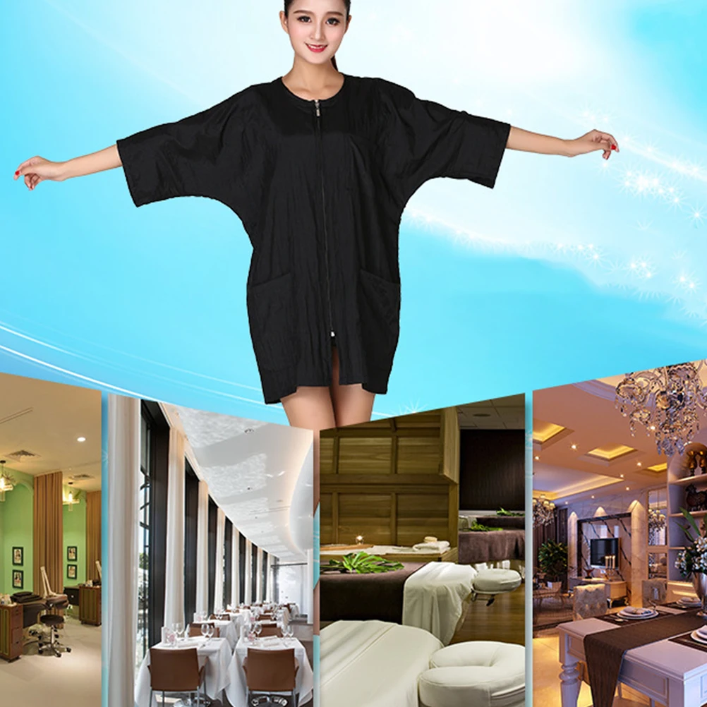 

1Pc Barber Apron Durable Waterproof Hairdressing Uniform Black Professional Salon Stylist Cape Smock