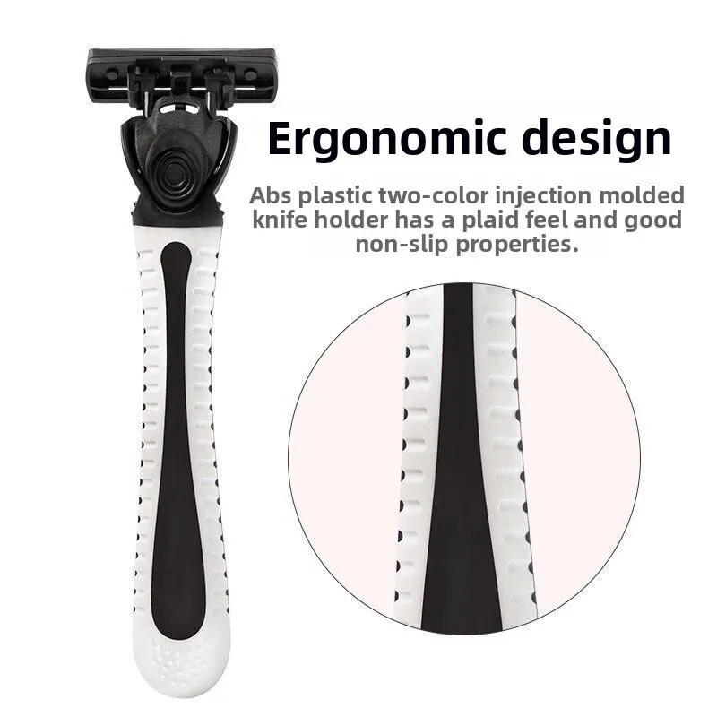 Men's Shaver Stainless Steel Shaving Three Layer Blade Shaver Reusable Razor Imported Blade Professional Barber Shaving Tools