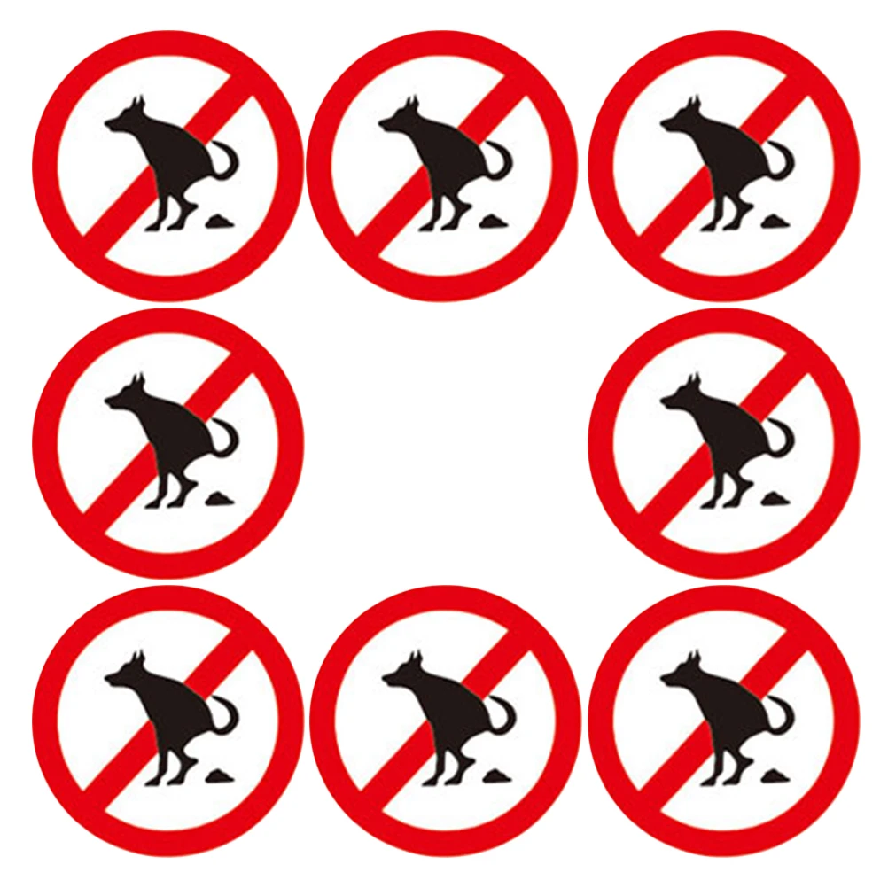 

8 Pcs Pet Poop Logo Sticker Dogs Pee Puppy Funny Yard Signs No Warning Stickers Lawn Garden Traffic Safety Signs Smooth