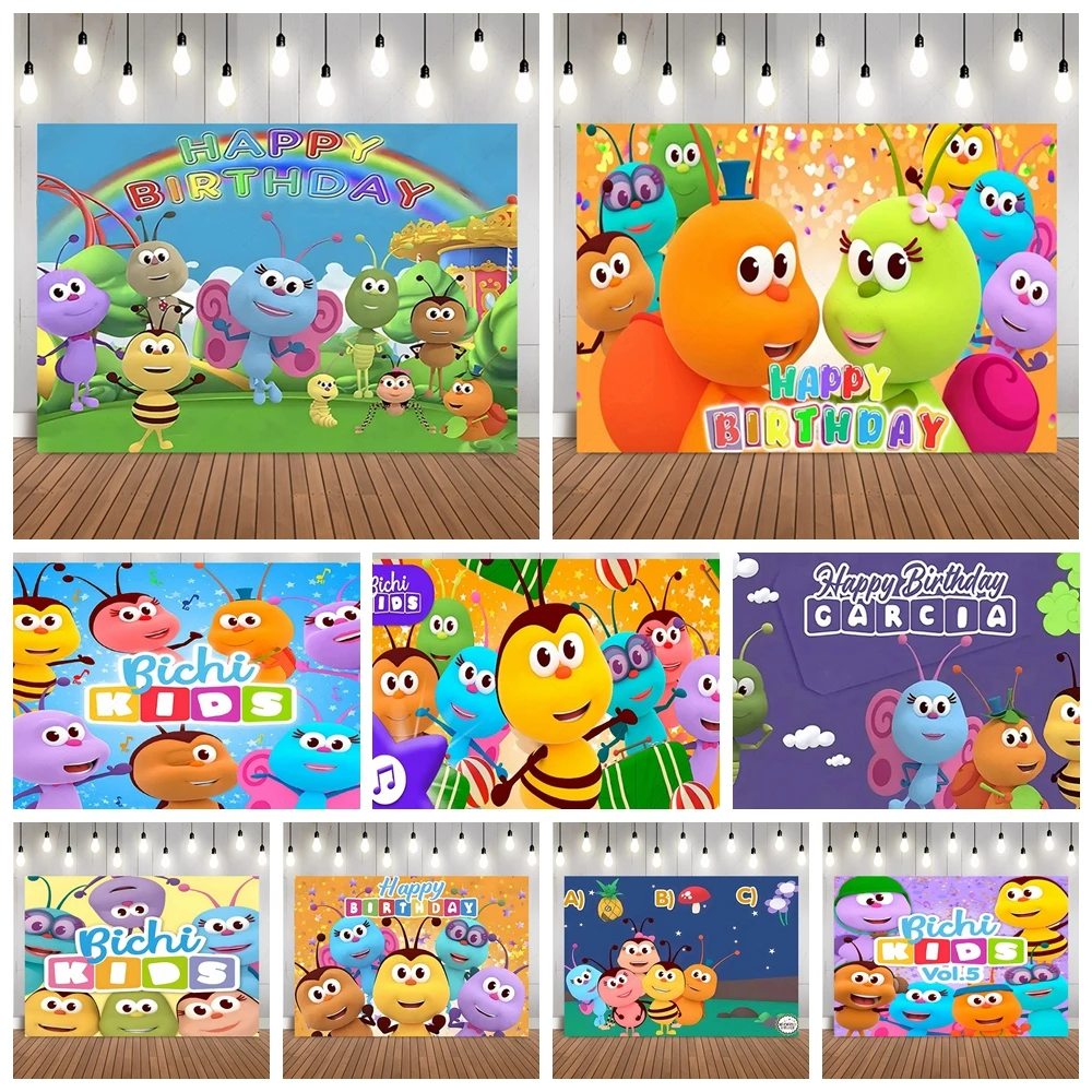 

Cartoon Bichi Theme Cake Table GTA Background Kid Children's 1st Birthday Party Wall Decor Baby Shower Photography Backdrops